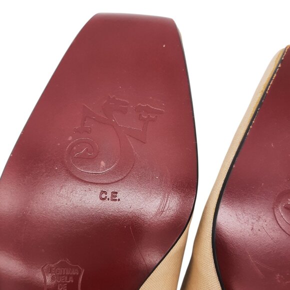 Sara Navarro Beige Linen Slide Mules SZ 37.5 - Picture 9 of 12